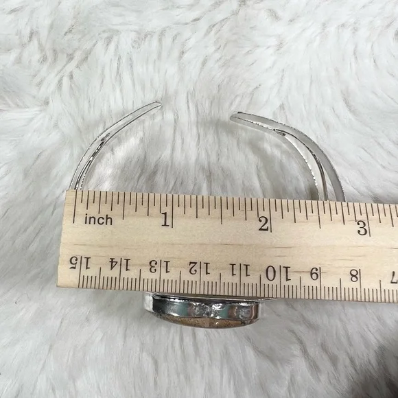 Picture Jasper 925 Heart Bangle Bracelet - Picture 3 of 5